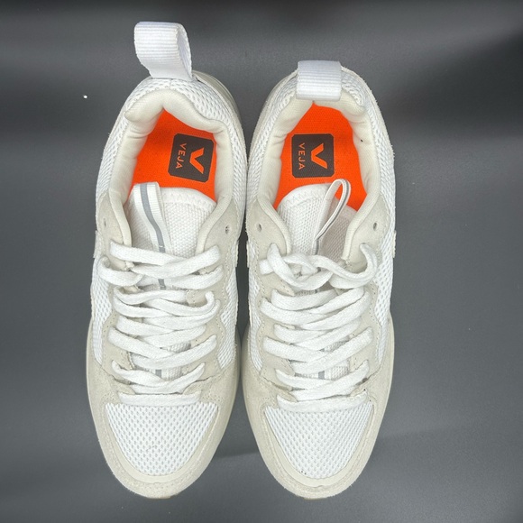 Veja Cream and Orange Sneakers - Picture 2 of 7